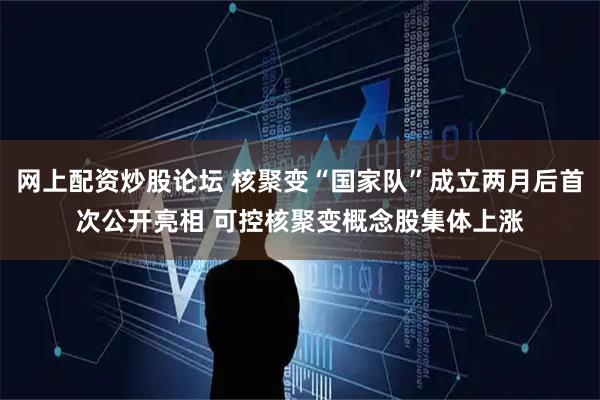 网上配资炒股论坛 核聚变“国家队”成立两月后首次公开亮相 可控核聚变概念股集体上涨