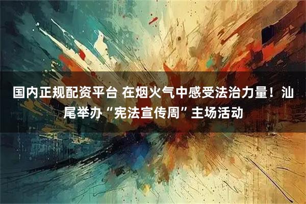 国内正规配资平台 在烟火气中感受法治力量！汕尾举办“宪法宣传周”主场活动